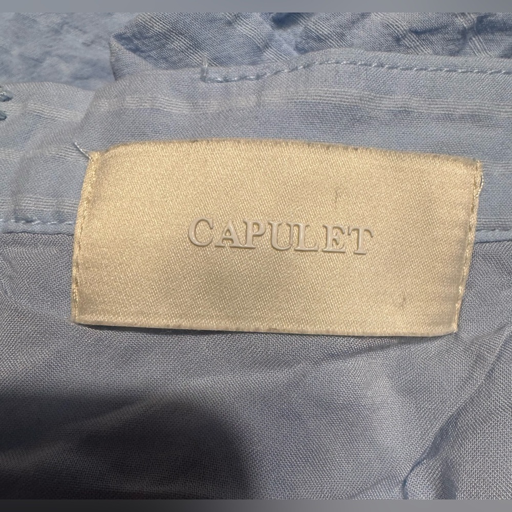 Capulet Lalaine Tiered Ruffle Baby Blue Textured High Waist Maxi Skirt Sz M - Picture 8 of 11